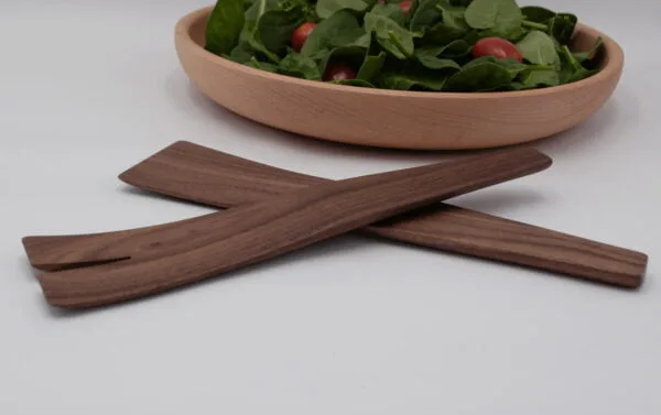 10" Walnut Salad Server / Spatula Set - Image 4