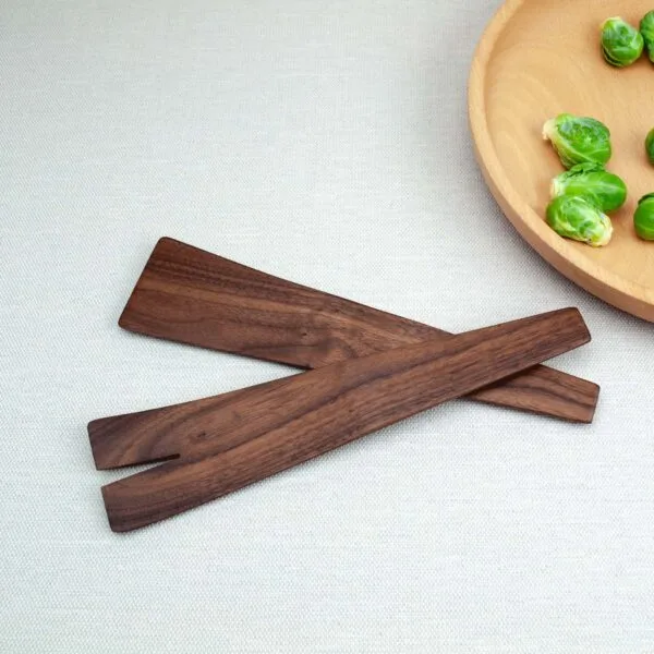 10" Walnut Salad Server / Spatula Set