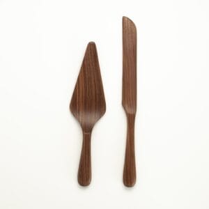 Walnut Cake Server Set
