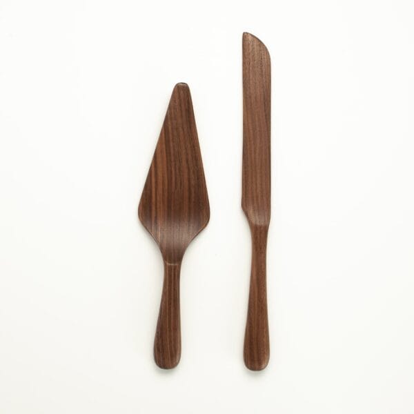 Walnut Cake Server Set