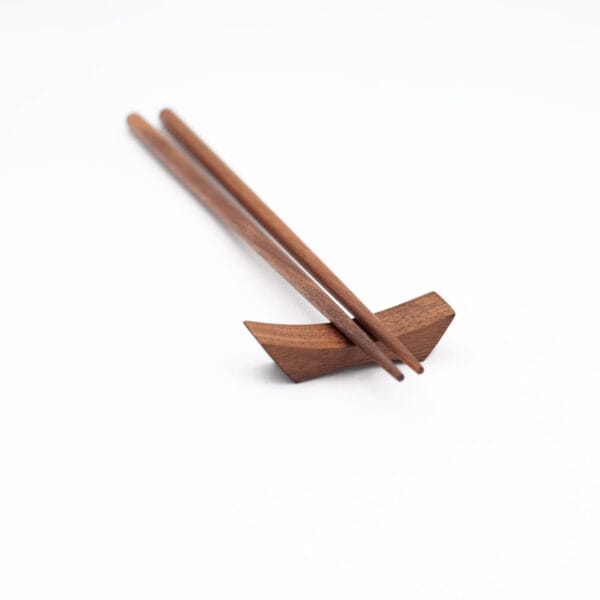 9" Walnut Chopstick and Rest Set