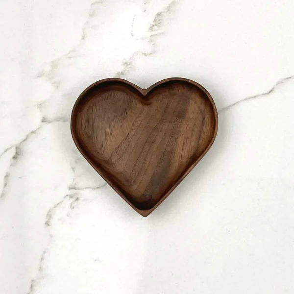 4" Walnut Wood Heart Heart Tray