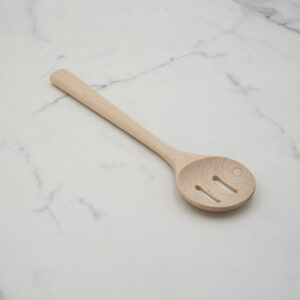12" Maple Wooden Slotted Spoon - Kitchen Cooking Utensil
